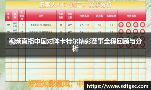 视频直播中国对阵卡特尔精彩赛事全程回顾与分析